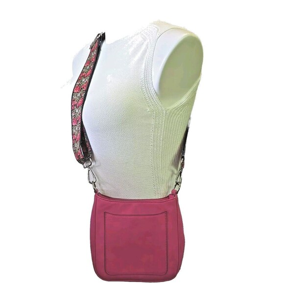 K. Carroll Ashley Crossbody Bag Purse Vegan Suede 2 Straps Guitar Floral - Picture 2 of 10